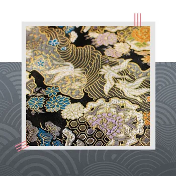 CF527 1måleren Kranen Jacquard Nishijin Brocade Fabric Kinesisk Qipao Cheongsam/Japansk Kimono Tøj Stof DIY Syning Klud 0
