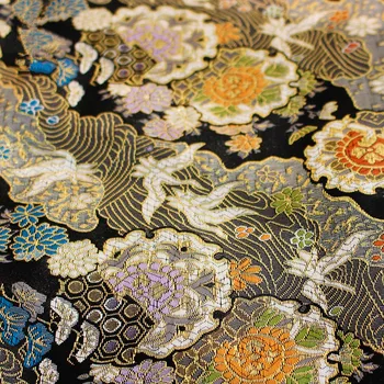 CF527 1måleren Kranen Jacquard Nishijin Brocade Fabric Kinesisk Qipao Cheongsam/Japansk Kimono Tøj Stof DIY Syning Klud 4