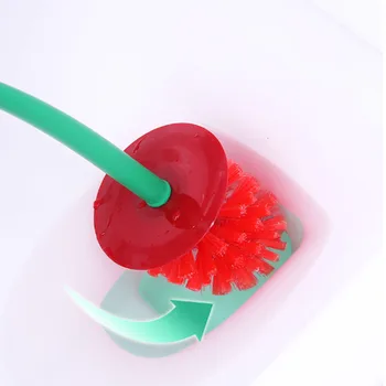 Cherry Form Toilet Toilet Børste Børste Sæt Til Toiletter Rene Værktøjer Husstand Badeværelse Tilbehør 3