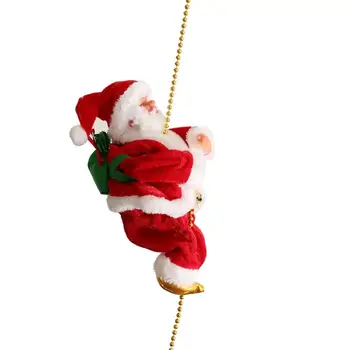 Christmas Santa Claus Elektriske Klatre Stige Hængende Dekoration Juletræspynt Sjove Nye År Børn Gaver Part Indretning 0