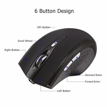 CHYI Bluetooth-Genopladelige Trådløse Ergonomiske Computer Mus 6 Knap Optisk PC Gaming Mause Tavs 3d-Arc-Mus Til Mac Laptop 2