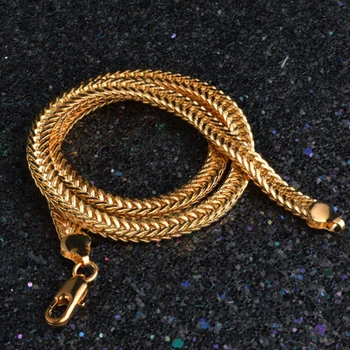 CiNily Hip Hop Forgyldt Guld Slange Halskæde 5 Størrelser Lang Kort Halskæde Classic Fashion Smykker Gaver til Mand, Kvinde 1