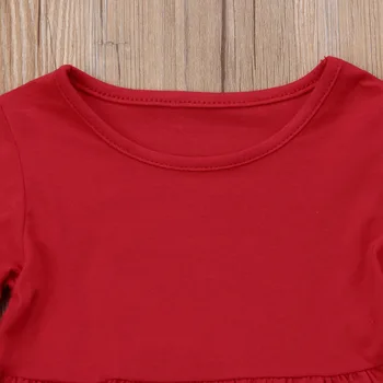 Citgeett Nyfødte Barn Baby Pige T-shirt Rød Top+Denim Bukser Jeans Hul Rippet Denim Sommer Mode Tøj 3