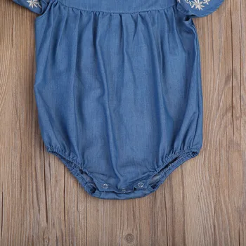 Citgeett Sommeren Nyfødte Børn Piger Spædbarn Tøj Denim Blå Buksedragt Ærmeløs Tøj Sunsuit Sat til 0-24M 3