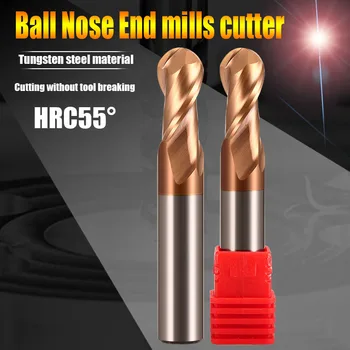 CNC-værktøjer Skaft 6mm 8mm 10mm 12mm R2 R3mm hård legering bolden næse fræsere HRC 55 wolfram carbide fræser til metal 6888