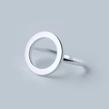 COLUSIWEI Ægte 925 Sterling Sølv Minimalisme Geometrisk Runde Ringe til Kvinder Mode Justerbar Finger Ringe Fine Smykker 0