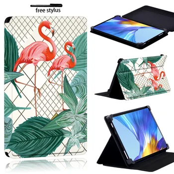 Cover Tilfældet for Huawei Nyde Tablet 2 10.1/MatePad(10.4/10.8/Pro 10.8/T8)/Ære V6 - Støv-bevis Flamingo Læder Tablet Sag 4