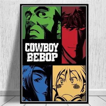 Cowboy Bebop Klassisk Japansk Anime Comic Plakat Og Print Væg Kunst, Lærred Maleri På Væggen Billeder Til Stuen Home Decor 5