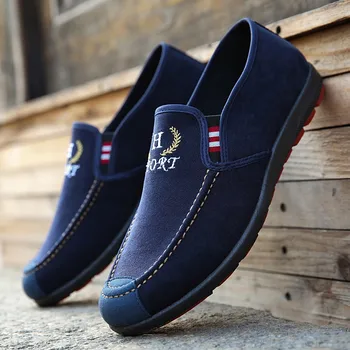 Cresfimix chaussures hæld hommes mandlige mode plus size sort slip på sko til mænd i cool forårs sko man blå sko a5089 4