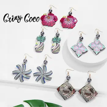 Cring Coco Blomst Øreringe Mode Hawaii Akryl Plumeria Stjerne Smykker Oprindelige Design Harpiks Drop Dinglende Øreringe til Kvinder 0