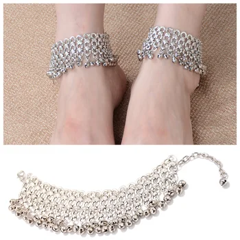 Crystal Ankelkæde Armbånd Elegante Rhinestone Kvast Ankelkæde Kæde Fod Smykker til Kvinder Barfodet Sandaler Bryllup Tilbehør 4