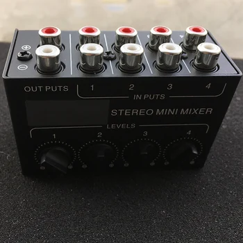 Cx400 Mini Stereo Rca 4-Kanals Passiv Mixer Lille Mixer Mixer med Stereo Dispenser til Live-og Studie 0