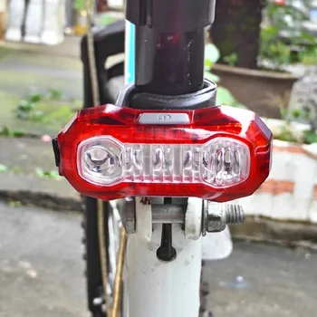 Cykel 5 LED USB-Genopladelige Hale Bageste Lampe, Cat Eye Form Super Lyse MTB Cykel Sikkerhed Advarsel Lys Rød 12744