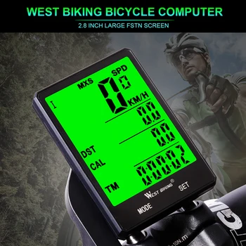 Cykel Computer Regntæt MTB Cykel Wireless/Wired Holdbar Speedometer Cykling Kilometertæller Stopur Riding Tilbehør 4