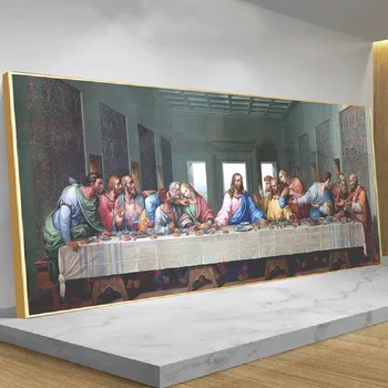 Da Vincis Berømte Maleri Lærredstryk Reproduktion Den Sidste Nadver Olie Maleri Plakat Og Print Væg Kunst, Indretning Cuadros Billede 0