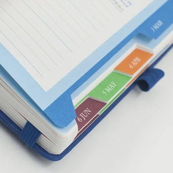Dagsorden 2021 Dagbog Planner Engelsk Notebook Nye Mode Jan-Dec Tykkere A5 Læder Soft Cover Skole Effektivitet Tidende 2