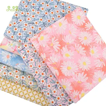 Daisy-Blomster-Serien,Trykt Bomuld Twill Stof, For DIY Syning, Quiltning Baby & Children ' s Bed Tøj Materiale 0
