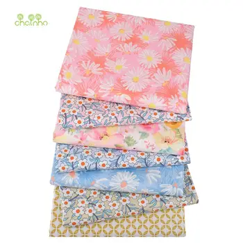 Daisy-Blomster-Serien,Trykt Bomuld Twill Stof, For DIY Syning, Quiltning Baby & Children ' s Bed Tøj Materiale 4