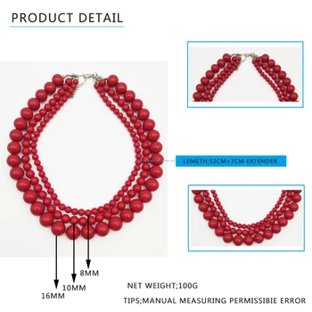 Dandie Elegant, sød, multi-lag farverige akryl perle halskæde, elegant feminin halskæde 1