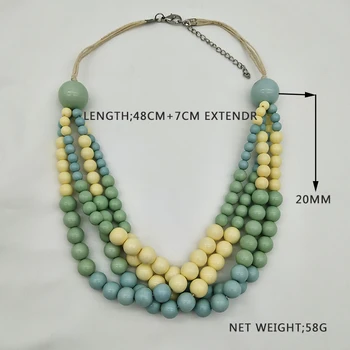 Dandie Elegant, sød, multi-lag farverige akryl perle halskæde, elegant feminin halskæde 2