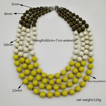 Dandie Elegant, sød, multi-lag farverige akryl perle halskæde, elegant feminin halskæde 3
