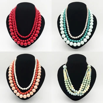 Dandie Elegant, sød, multi-lag farverige akryl perle halskæde, elegant feminin halskæde 5