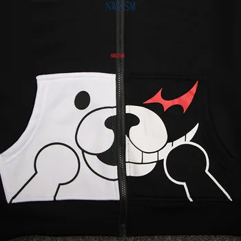 Danganronpa Monokuma Cosplay Kostume Unisex Hoodie Sweatshirt T-shirt Hætteklædte Jakke Daglige Afslappet Frakke Spil Anime Perifere 1