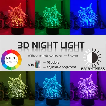 Danganronpa V3 3D Led Nat Lys Kokichi Oma Med Hat 3D-Lampe til Hjemmet Udsmykning Barn Kids Fødselsdag Gave Akryl bordlampe