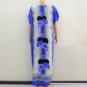 Dashikiage 2019 Afrikanske Dashiki Ankara Hjerte-Formet Trykt Blomster Pynt Blue Bomuld Kvinder Kjole 3