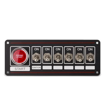 DC12V 40A Universal Switch Panel Motor Start-Knappen startlåsen+6 Skift Hurtig Sluk For racerbil 9158