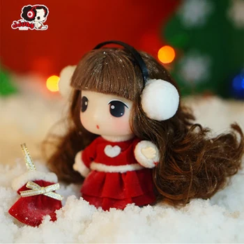 Ddung Dukke Ægte koreansk Tilpasset Toy Prinsesse Dukker BJD Mini Piger Fødselsdagsgave Nøgle Vedhæng Jule Dekoration 9CM 0