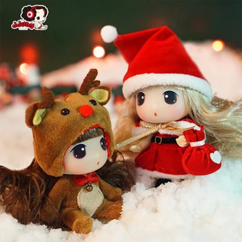 Ddung Dukke Ægte koreansk Tilpasset Toy Prinsesse Dukker BJD Mini Piger Fødselsdagsgave Nøgle Vedhæng Jule Dekoration 9CM 1