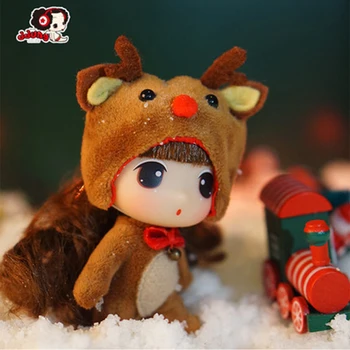 Ddung Dukke Ægte koreansk Tilpasset Toy Prinsesse Dukker BJD Mini Piger Fødselsdagsgave Nøgle Vedhæng Jule Dekoration 9CM 2