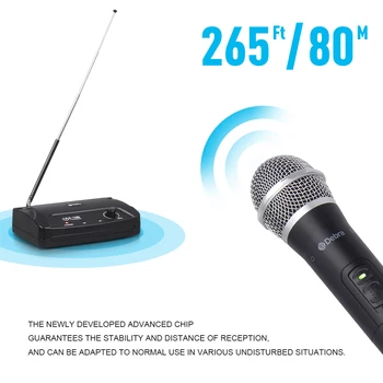 Debra mini V-100 VHF Trådløse Mikrofon-System Med Bærbare Sag og Håndholdte eller Lavalier eller Heatset for karaoke 1