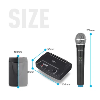 Debra mini V-100 VHF Trådløse Mikrofon-System Med Bærbare Sag og Håndholdte eller Lavalier eller Heatset for karaoke 3