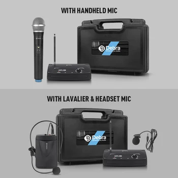 Debra mini V-100 VHF Trådløse Mikrofon-System Med Bærbare Sag og Håndholdte eller Lavalier eller Heatset for karaoke 5
