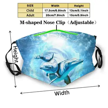 Delfiner Sammen ansigtsmaske 3d-Print Genanvendelige Munden Maske Vaskbart Filter Anti Støv ansigtsmaske Jorden naturbeskyttelse 5