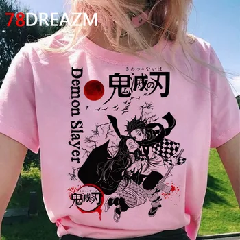 Demon Slayer tshirt sommer top kvinder harajuku japansk plus size top tees hvid t-shirt 2