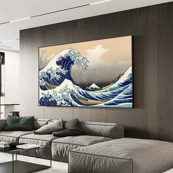 Den Store Wave off Kanagawa Lærred Malerier Japansk Berømte Art Prints Væg Kunst Billeder til stuen Hjem Indretning (Ingen Ramme) 5