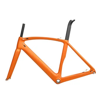 DENGFU Orange Farve 700C Aero Carbon Road Cykel Stel Mat custom cykel rammesæt Di2 3