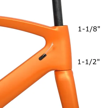 DENGFU Orange Farve 700C Aero Carbon Road Cykel Stel Mat custom cykel rammesæt Di2 4