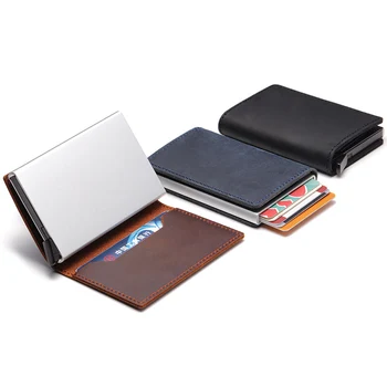 DIENQI Sorte Mænd Tilpasset Wallet Cow Leather Trifold Tegnebøger Små Penge Bag RFID-Anti-tyveri Multifunktionelle Tegnebog Portomonee 1
