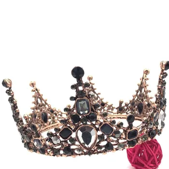 DIEZI Barok Sort Krystal Fødselsdag Små Crown Tiaras For Kvinder Rhinestone Piger Tiaras Bruden Bryllup Hår Smykker 1