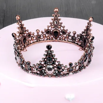 DIEZI Barok Sort Krystal Fødselsdag Små Crown Tiaras For Kvinder Rhinestone Piger Tiaras Bruden Bryllup Hår Smykker 3