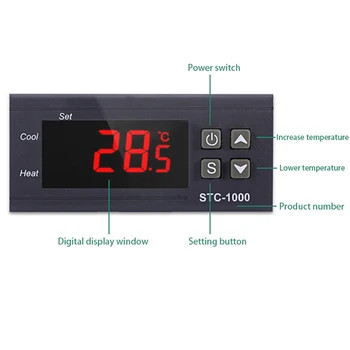 Digital temperaturregulator 220V og 12V 24V 2 Relæ Termostat Controller til Inkubator Opvarmning Køling Termoregulator 2