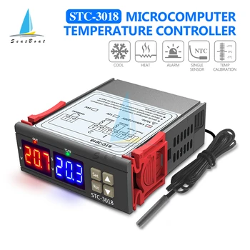 Digital temperaturregulator Termostat Termoregulator inkubator Relæ LED 10A Opvarmning Køling STC-1000 STC-3000 12V 24V 220V 7841