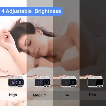 Digital Vækkeur Bluetooth Højttaler FM-Radio Temperatur Udsæt Lysstyrke Lysdæmper til Soveværelse Dvale-Timer Bluetooth-Ur 0