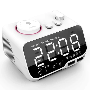Digital Vækkeur Bluetooth Højttaler FM-Radio Temperatur Udsæt Lysstyrke Lysdæmper til Soveværelse Dvale-Timer Bluetooth-Ur 5