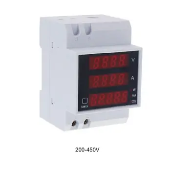 Din-Skinne Multi-Funktion Digital Meter Amperemeter Voltmeter LED Display Amp Spænding Strøm Overvåge AC 80-300V 200-450V 2 Type 3