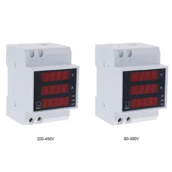 Din-Skinne Multi-Funktion Digital Meter Amperemeter Voltmeter LED Display Amp Spænding Strøm Overvåge AC 80-300V 200-450V 2 Type 5